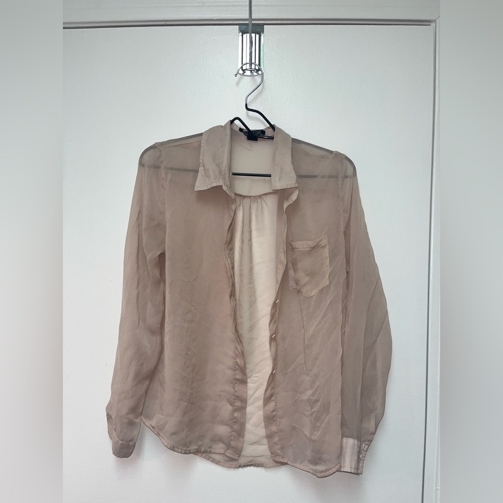 Love Culture Sheer Mauve Button Up